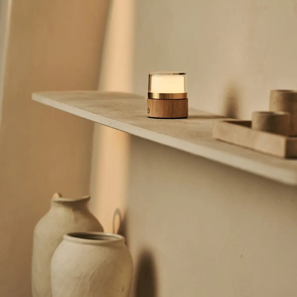 Leo Lichtbruine draadloze oplaadbare lamp