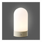 Ashford Tafellamp, metaal/PE, oplaadbaar, beige/wit