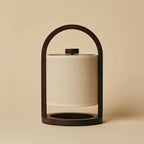 River donkerbruine houten oplaadbare lamp