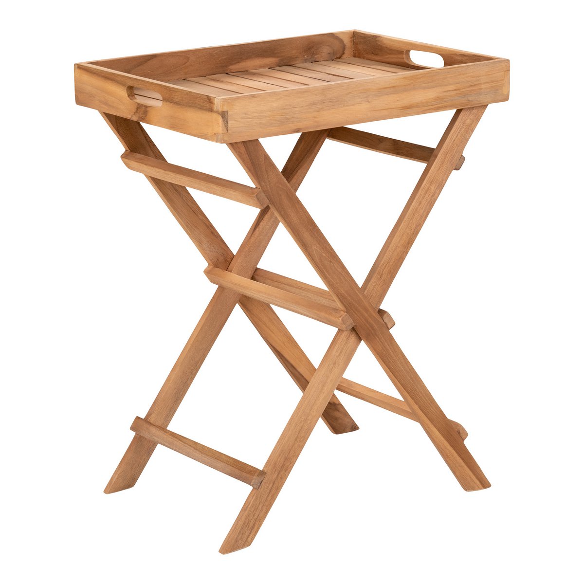 Ronda Dienbladtafel - Natuurlijk, Teak, 29x39x49,5 cm