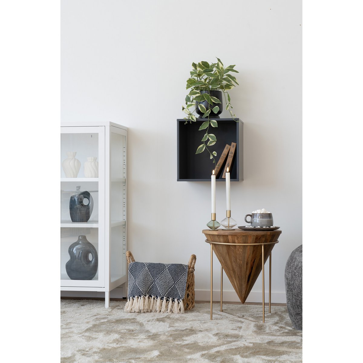 Kaarshouder - Goud/groen, helder, glas en metaal - Set van 2