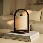 River donkerbruine houten oplaadbare lamp