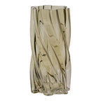 Vaas mondgeblazen glas, gerookt groen