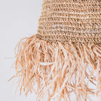 Raffia Boho Lampenkap – Hanglamp – Hanglamp – Handgeweven Plafondlamp met Lange Franjes (3 maten Ø 30/40/50 cm) KALIMA