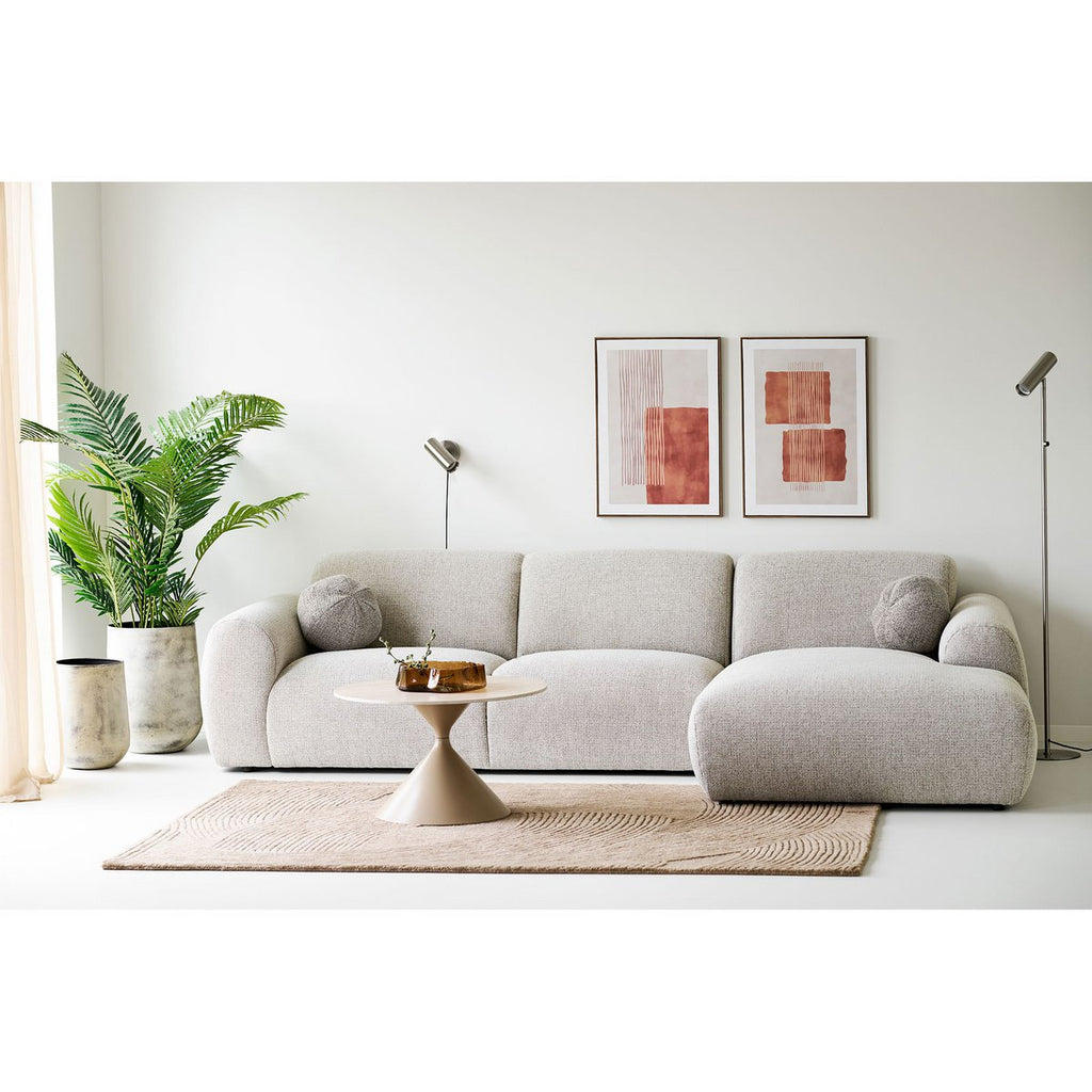 Annecy Salontafel, keramisch tafelblad/staal, travertijn/zand, ø70x41 cm