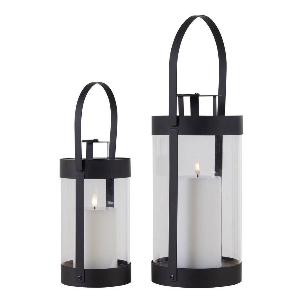 Bondi-lantaarns - Zwart, staal/glas - Set van 2