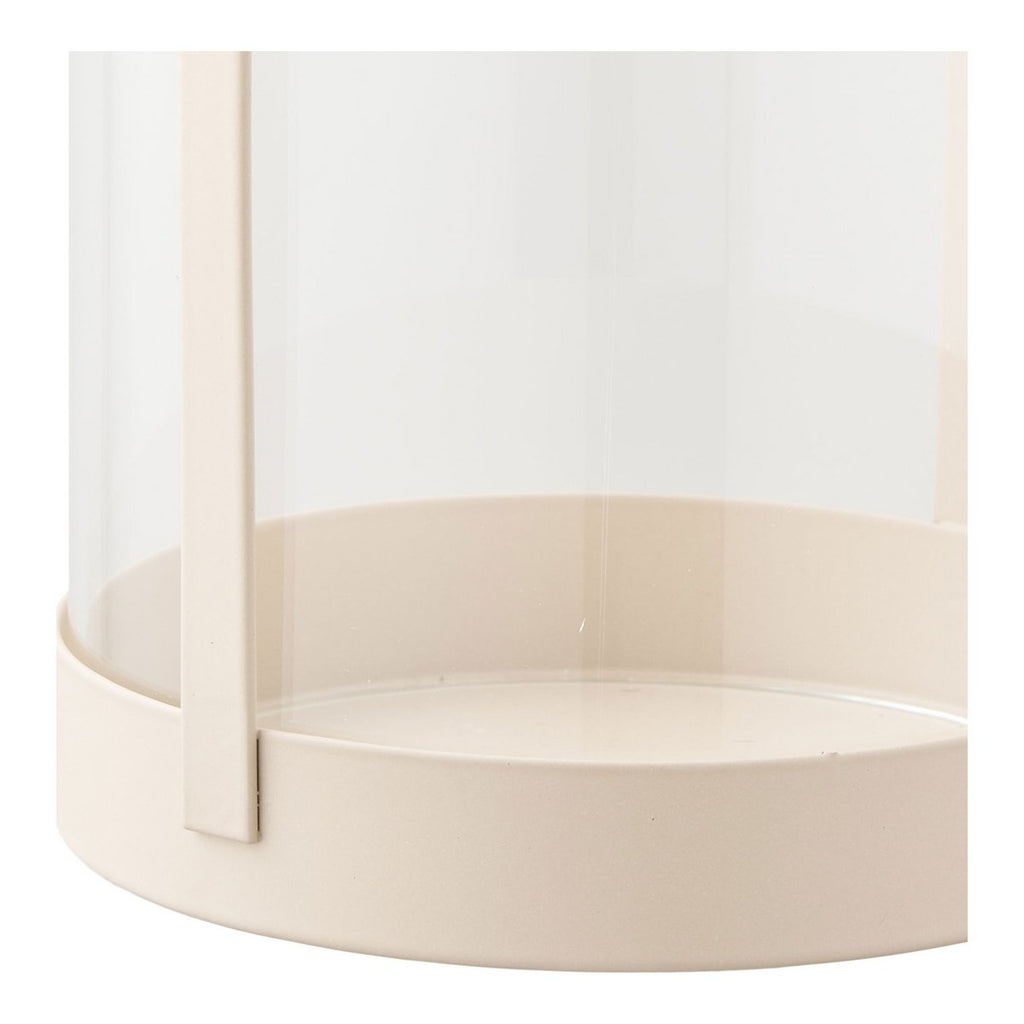 Hurricane kandelaar, glas, metaal, beige, set van 2