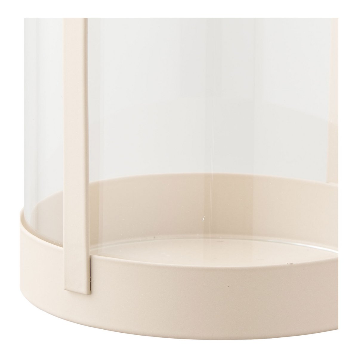 Hurricane kandelaar, glas, metaal, beige, set van 2