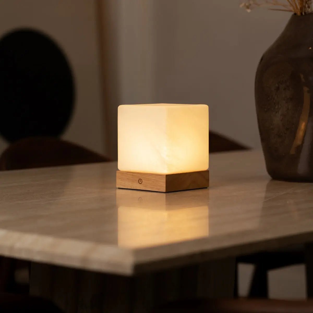 Yce Lichtbruine draadloze houten lamp