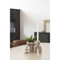Kaarshouder steengoed bruin voor sfeervolle interieurs – bruin steengoed, 10,5 x 6,5 x 17 cm & warme uitstraling.
