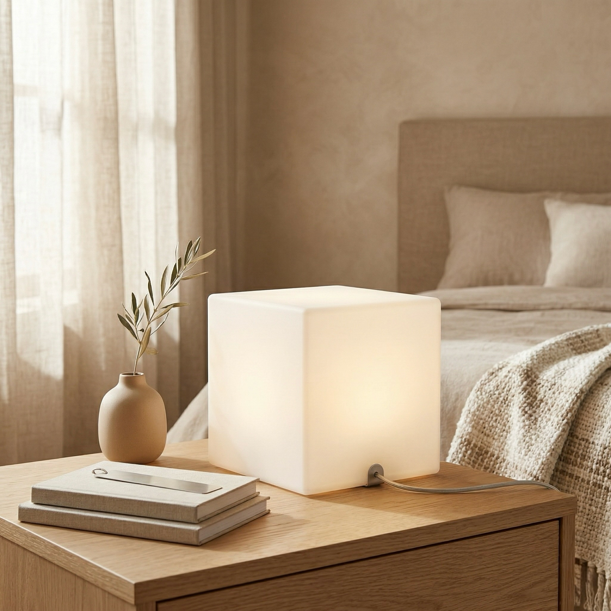 Frosted Cube Ambient Table Lamp
