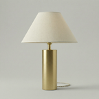 Brushed Brass Cylinder Table Lamp