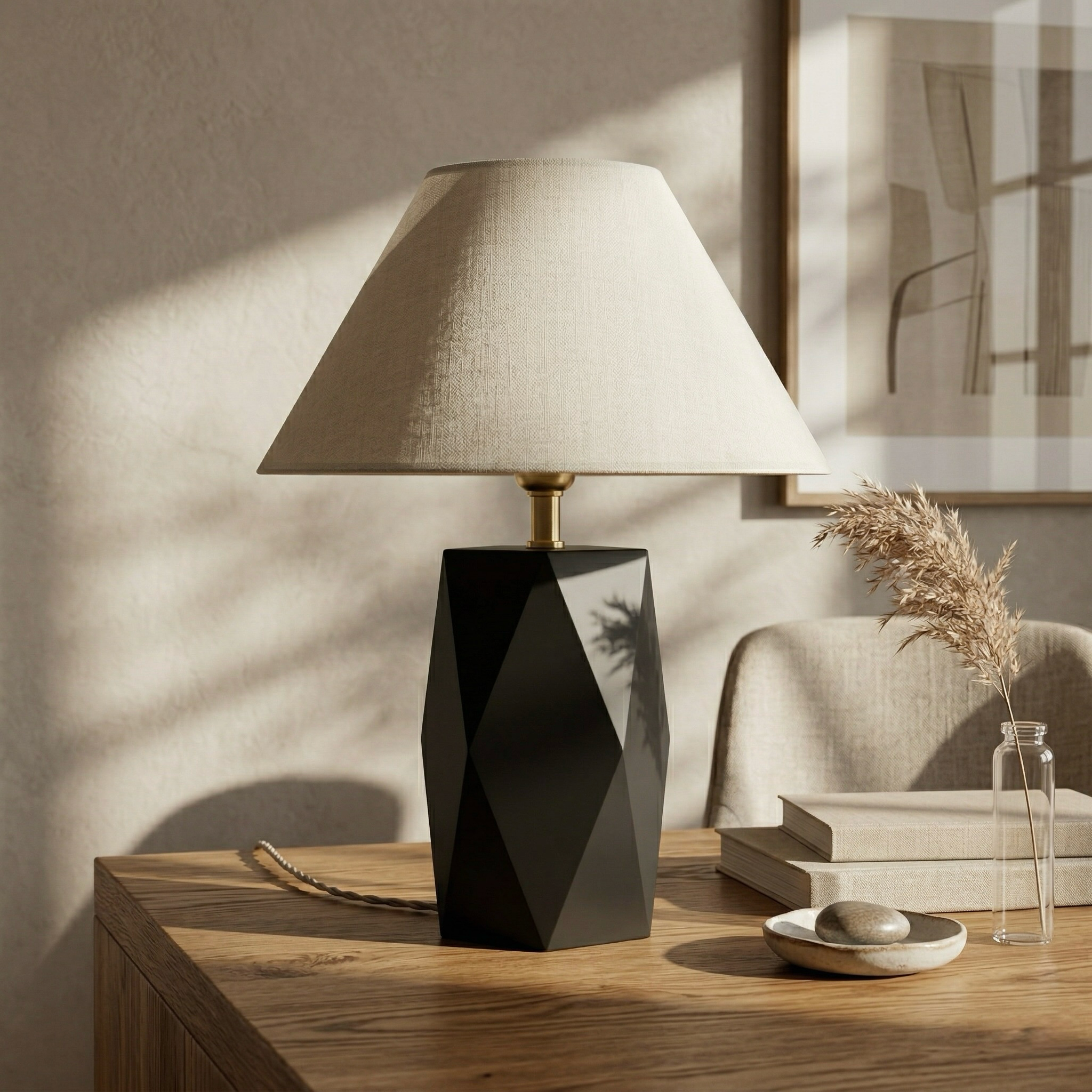 Faceted Geometric Table Lamp