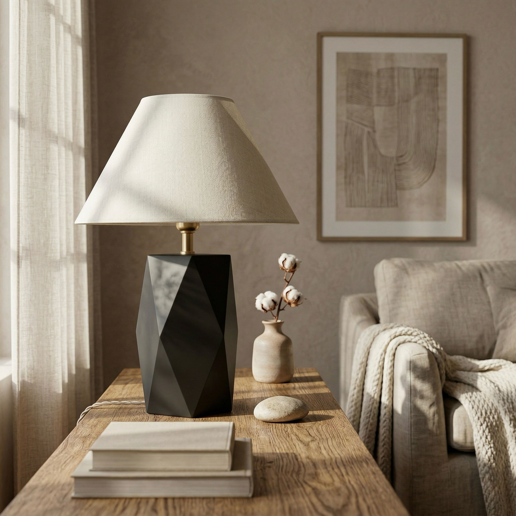 Faceted Geometric Table Lamp