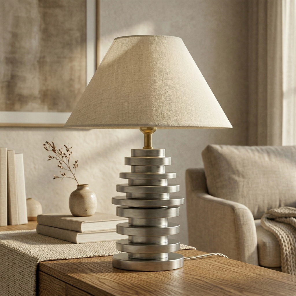 Stacked Metal Disc Table Lamp