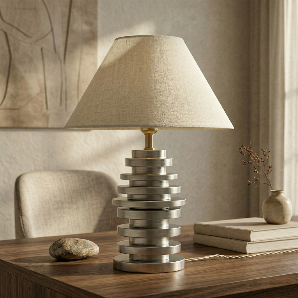 Stacked Metal Disc Table Lamp