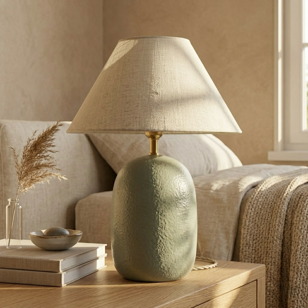 Sage Green Textured Table Lamp
