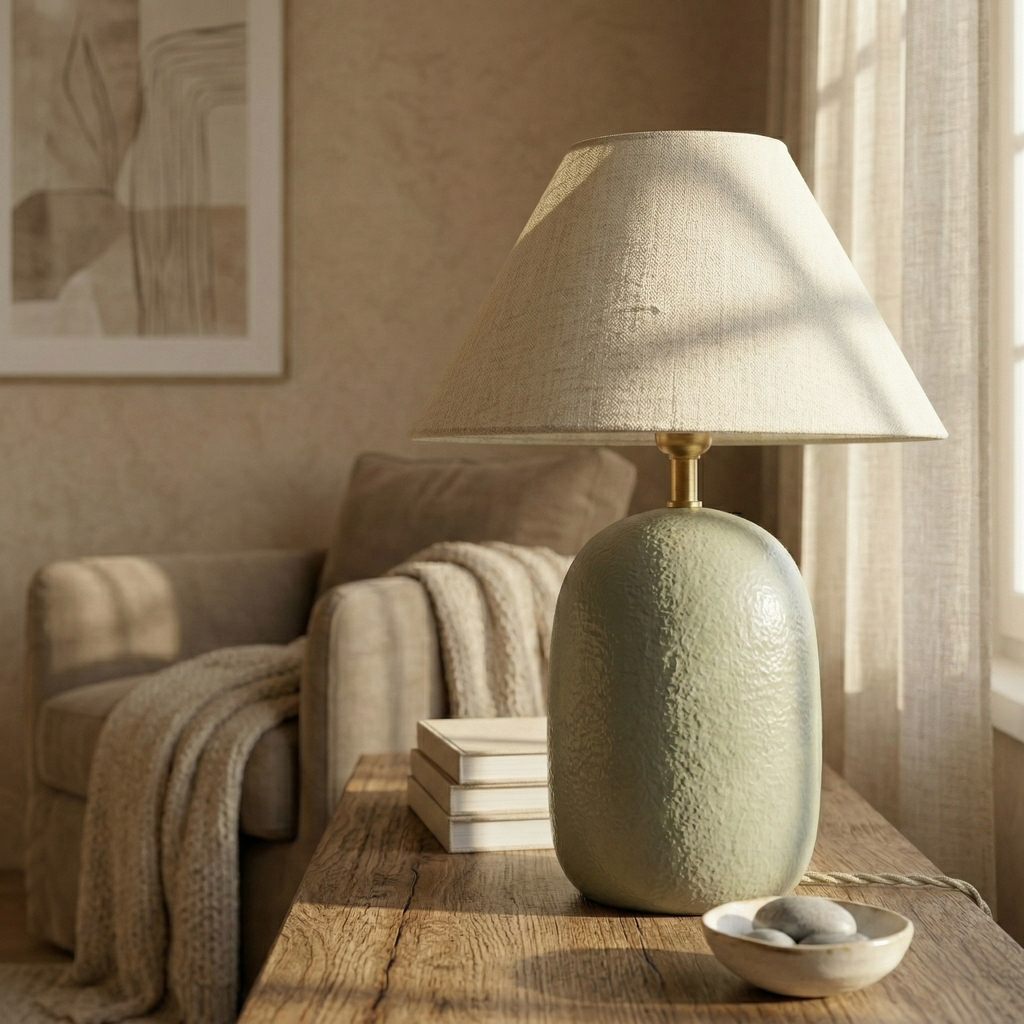 Sage Green Textured Table Lamp