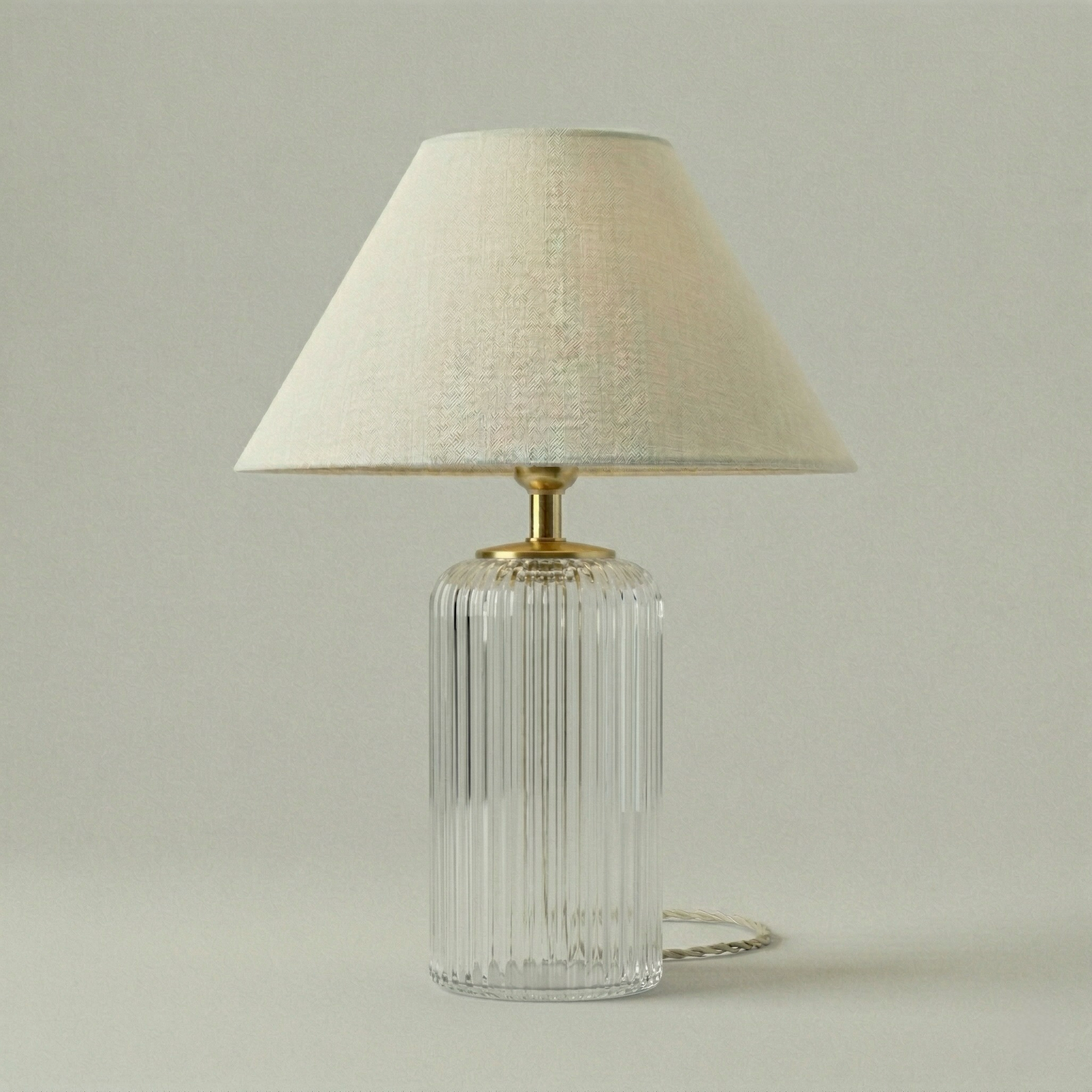 Ribbed Glass Table Lamp