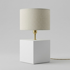 White Cube Base Table Lamp