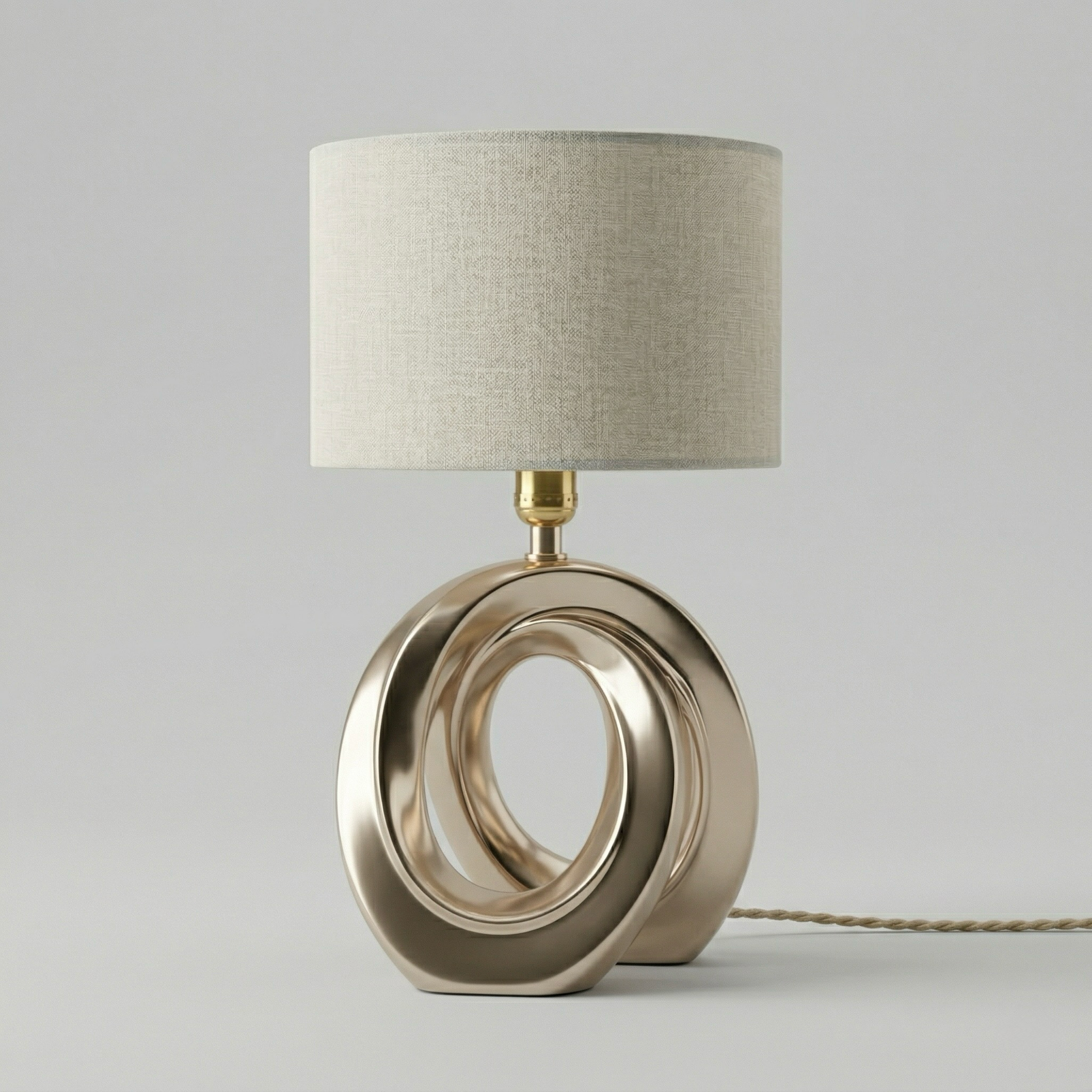 Sculptural Gold Loop Table Lamp