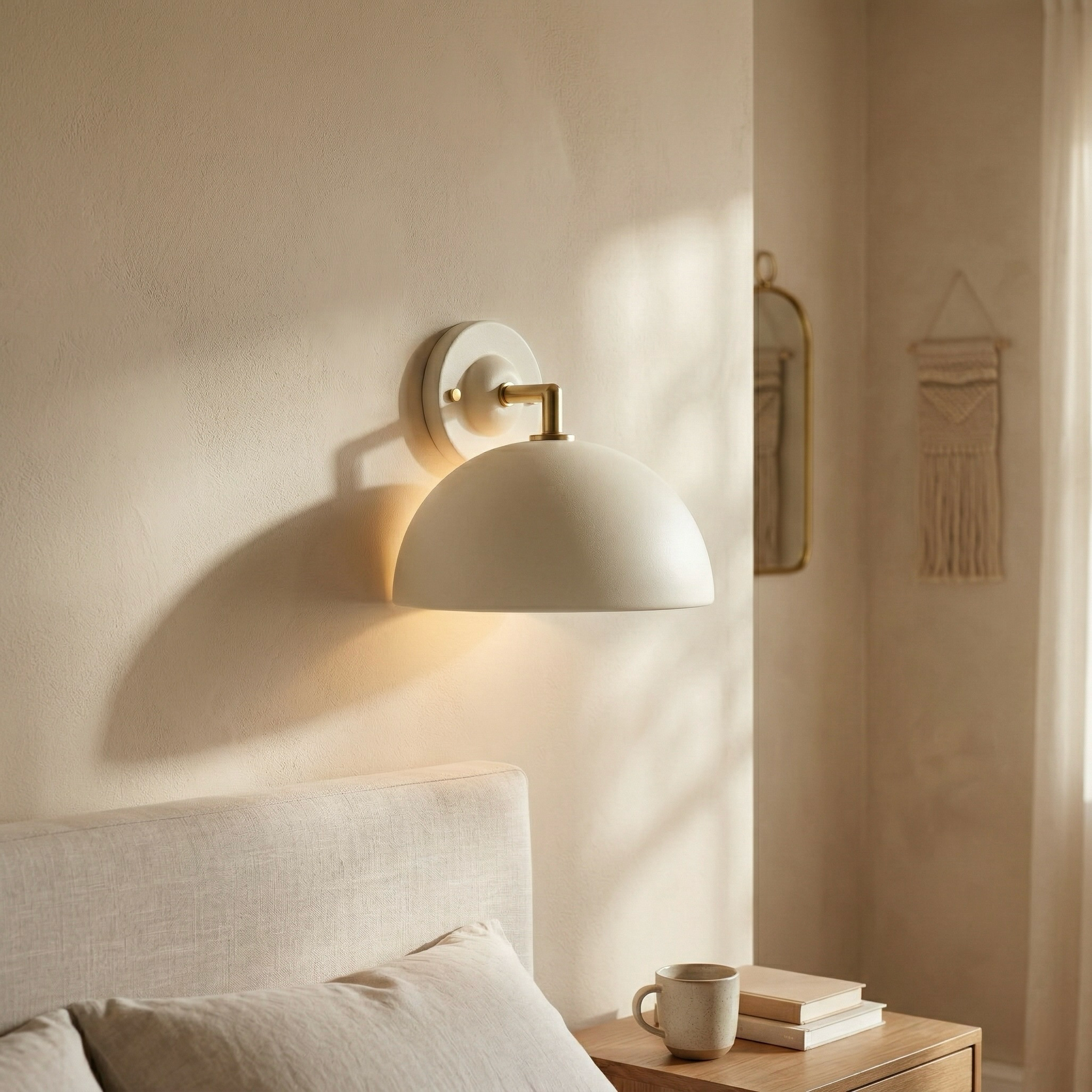 White Dome Wall Sconce