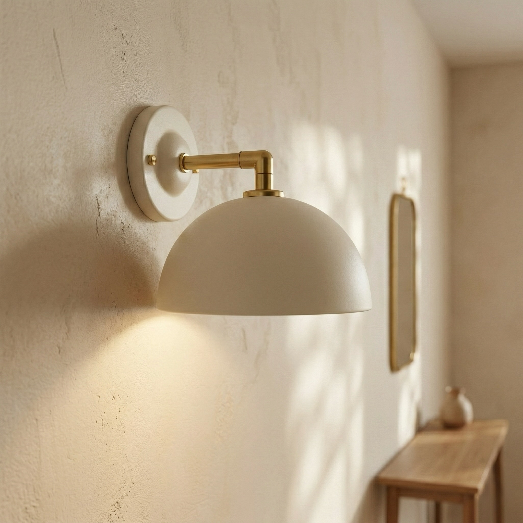 White Dome Wall Sconce