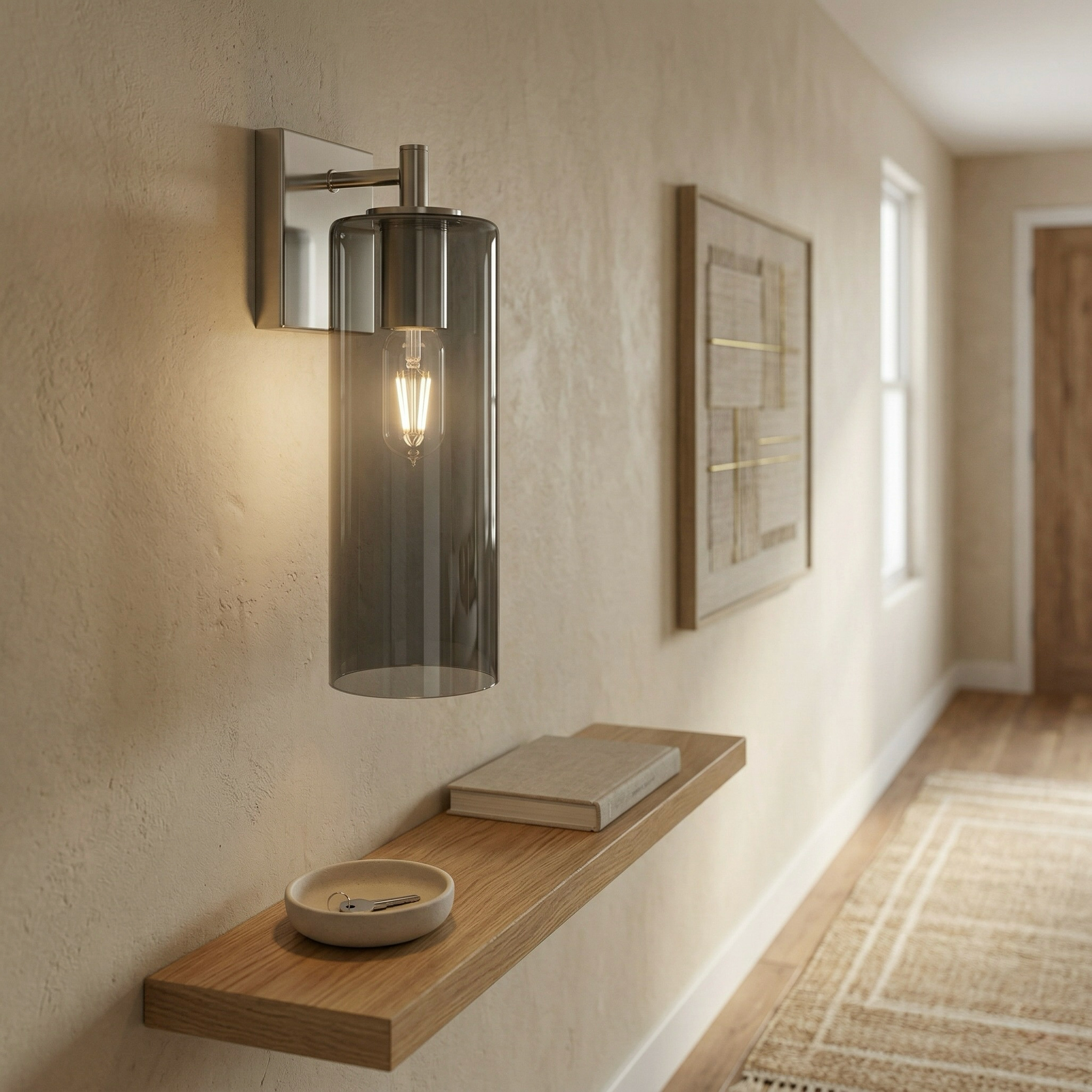 Modern Glass Cylinder Wall Sconce