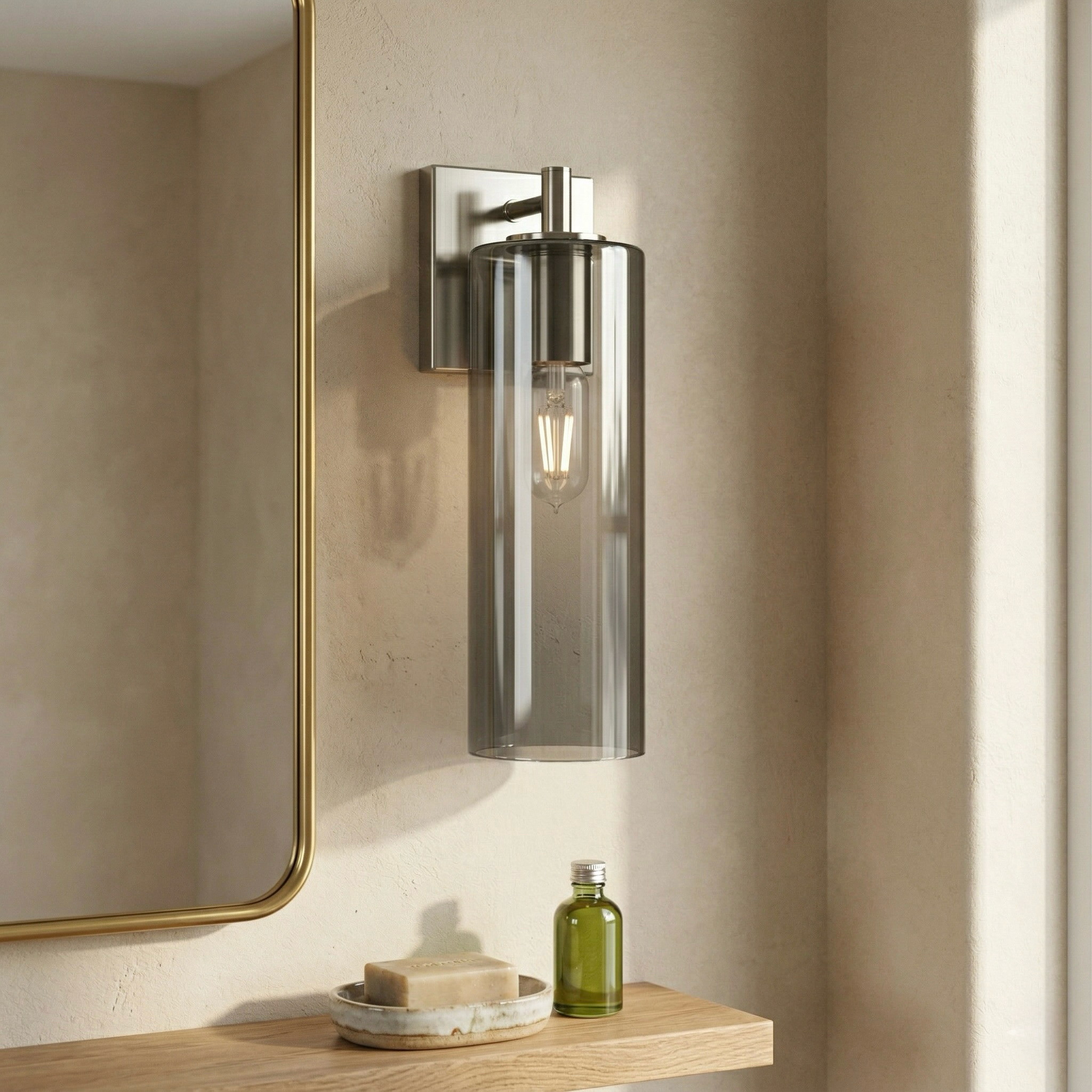 Modern Glass Cylinder Wall Sconce
