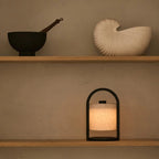 River donkerbruine houten oplaadbare lamp
