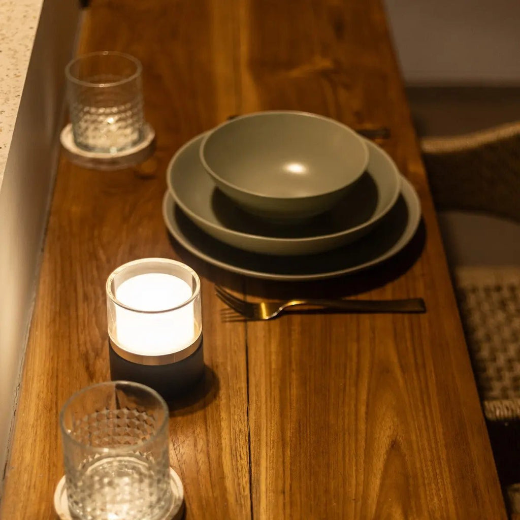 Leo Donkerbruine Oplaadbare Lamp