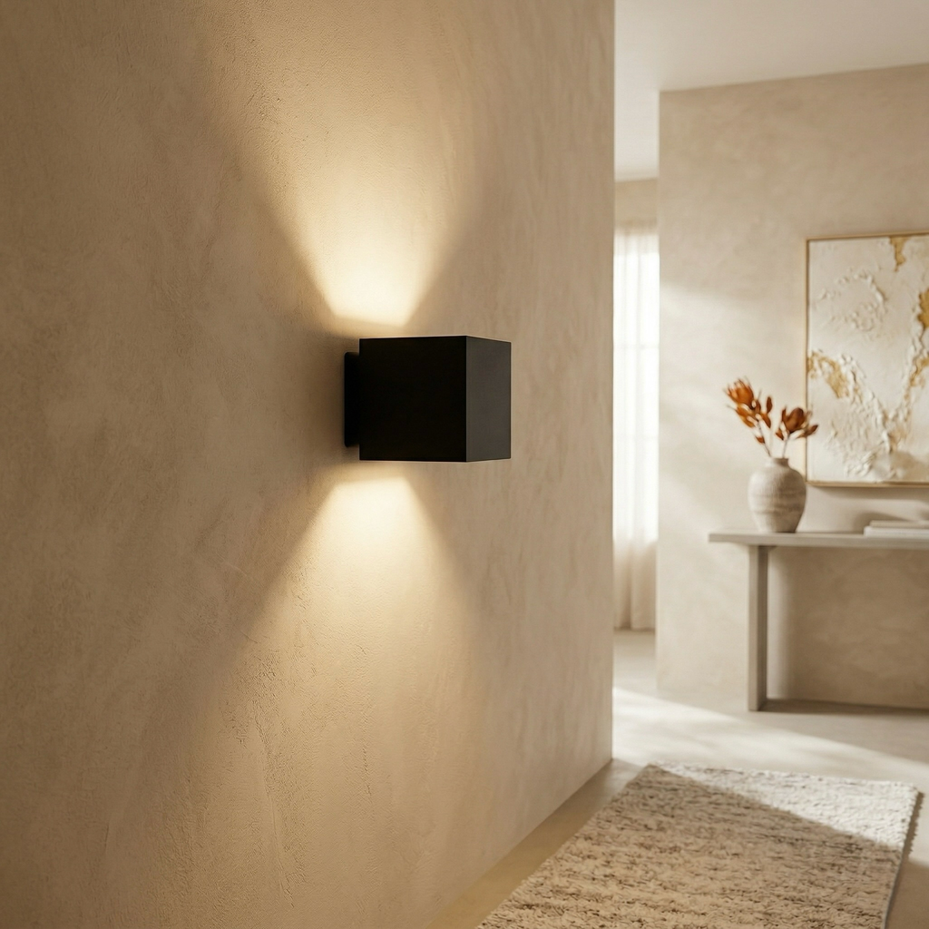 Modern Matte Black Cube Wall Sconce