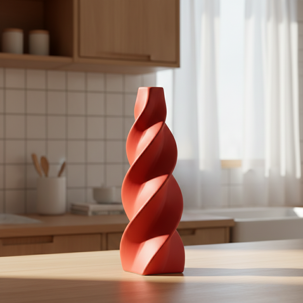Coral Twist Modern Vase