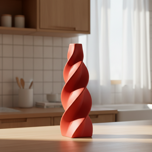 Coral Twist Modern Vase