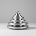 Brushed Steel Tiered Sculpture
