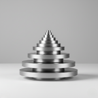 Brushed Steel Tiered Sculpture