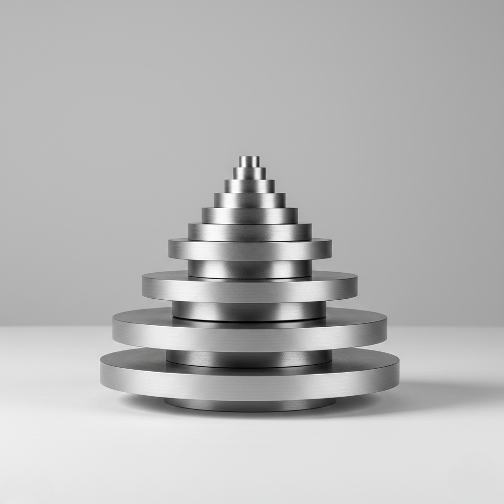 Brushed Steel Tiered Sculpture