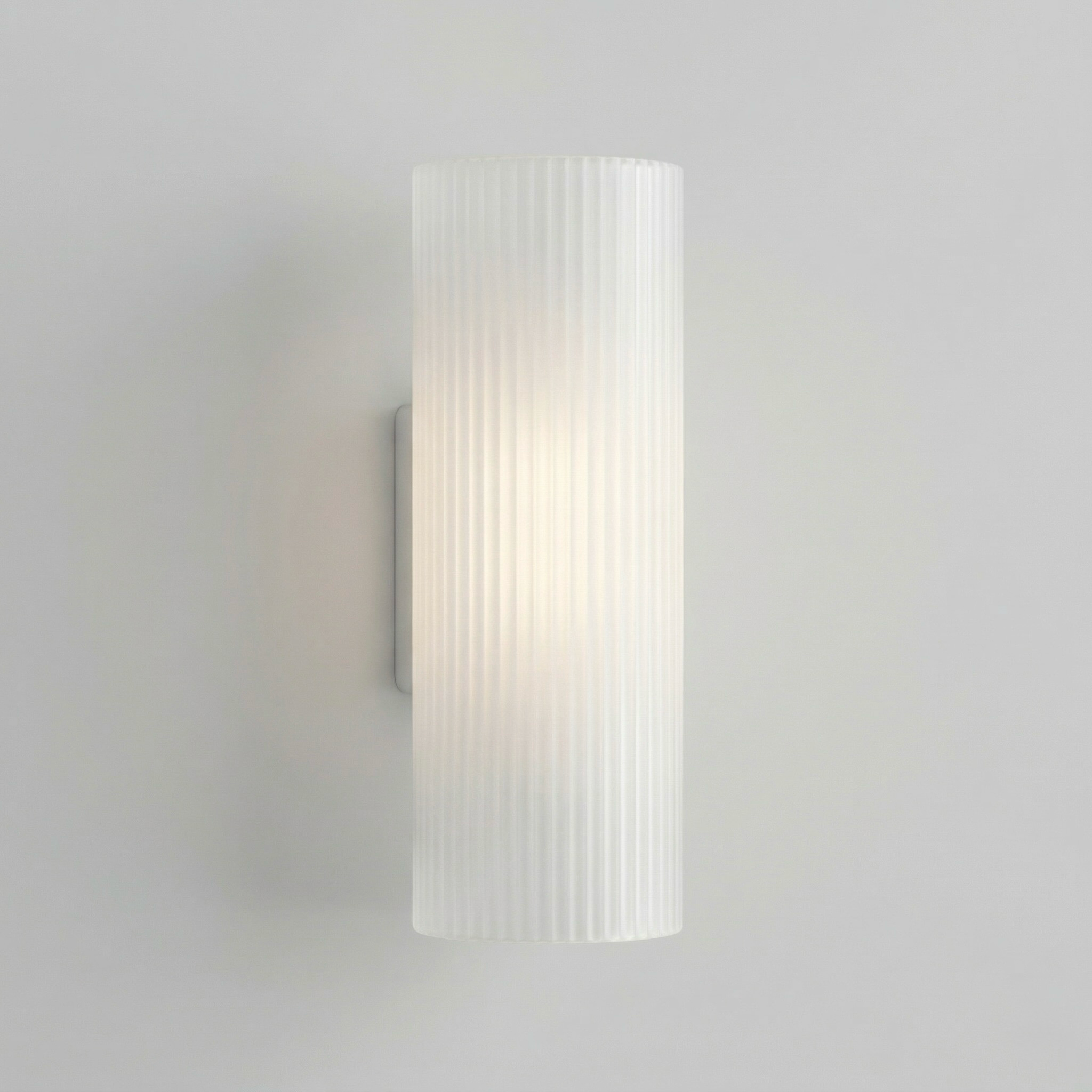 Ribbed Glass Cylinder Wall Sconce
