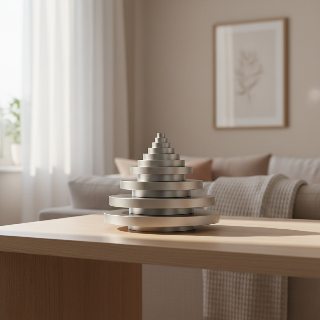 Brushed Steel Tiered Sculpture