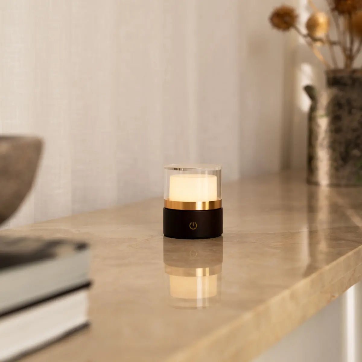 Leo Donkerbruine Oplaadbare Lamp