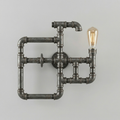 Industrial Pipe Wall Sconce with Exposed Filament Bulb