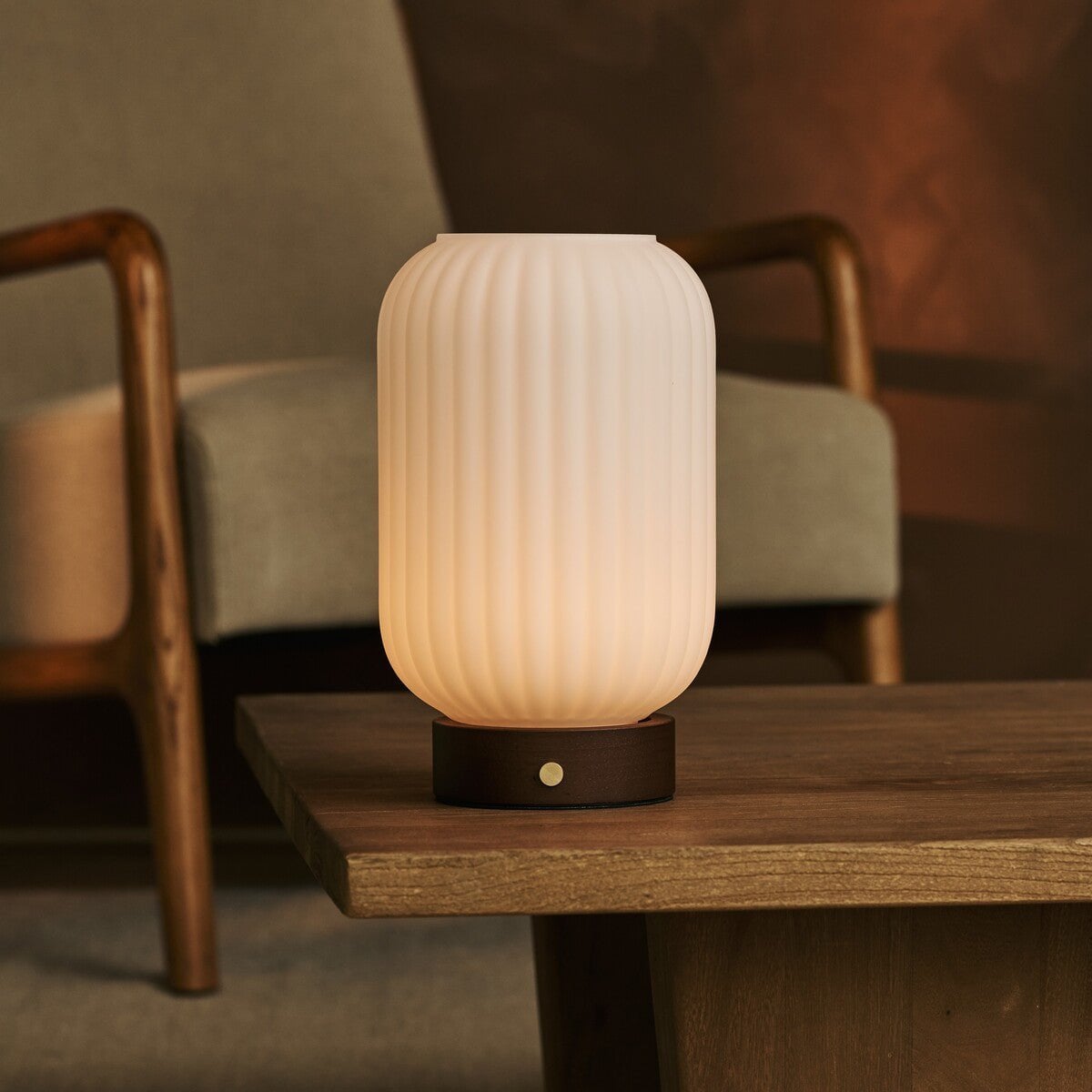 Lilly Donkerbruine Oplaadbare Lamp