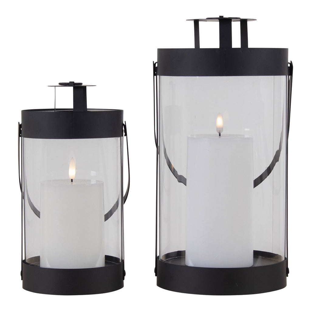 Bondi-lantaarns - Zwart, staal/glas - Set van 2