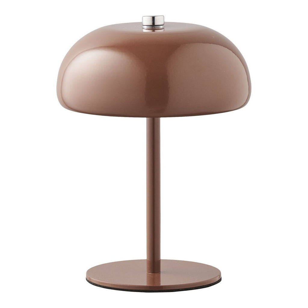 Margate Tafellamp, metaal, oplaadbaar, bruin, ø13 cm