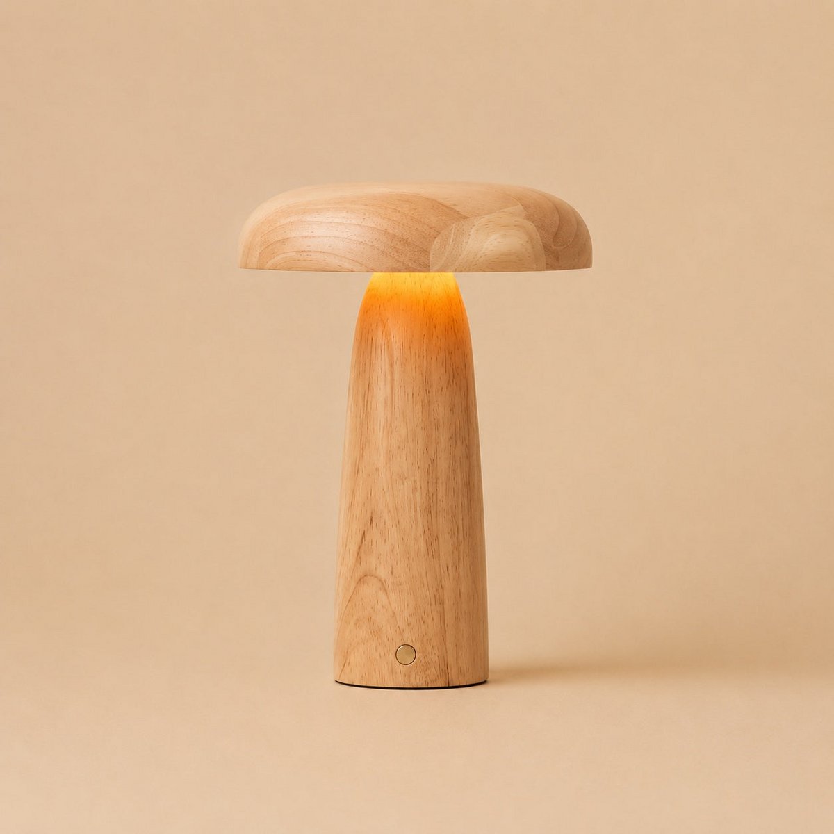 Lennart Lichtbruine houten oplaadbare tafellamp