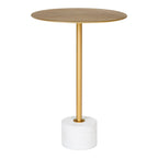 Lecco Bijzettafel - Bijzettafel in messing en marmer Ø41x58 cm