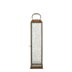 Herslev Lantaarn, glas/metaal, antiek messing look, 12x12x49 cm