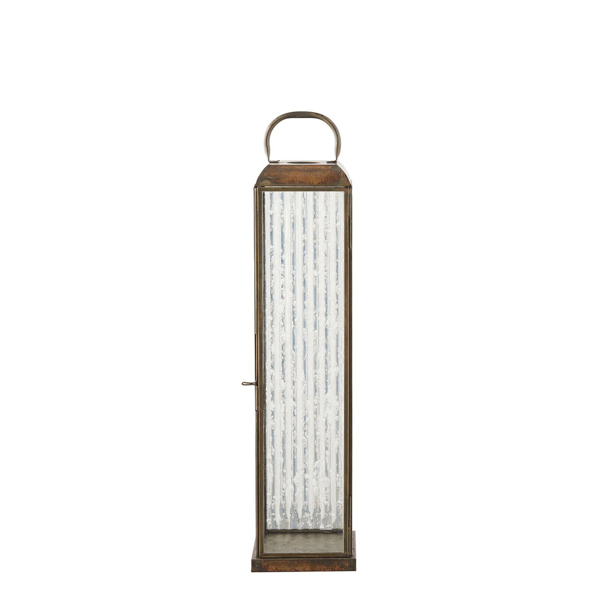 Herslev Lantaarn, glas/metaal, antiek messing look, 12x12x49 cm