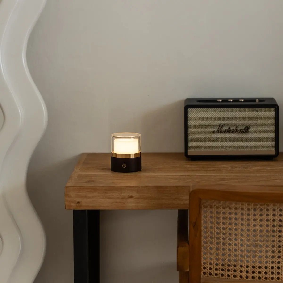 Leo Donkerbruine Oplaadbare Lamp