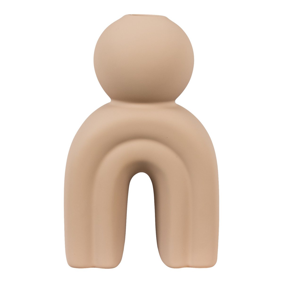 Kaarshouder steengoed bruin voor sfeervolle interieurs – bruin steengoed, 10,5 x 6,5 x 17 cm & warme uitstraling.